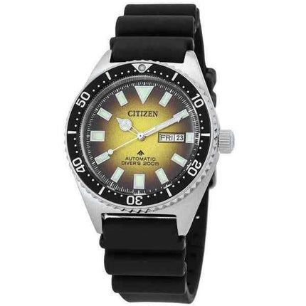 Orologio da uomo Citizen Promaster Marine cinturino in caucciù quadrante giallo automatico Diver NY0120-01X 200M