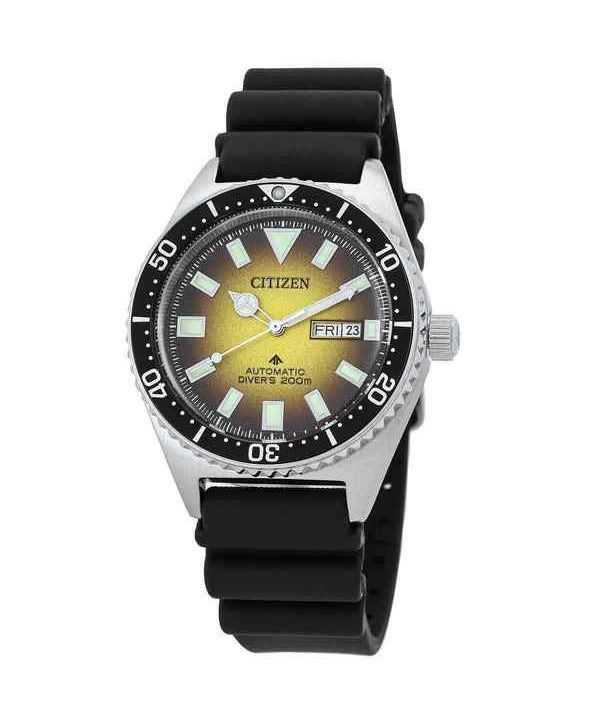 Orologio da uomo Citizen Promaster Marine cinturino in caucciù quadrante giallo automatico Diver NY0120-01X 200M
