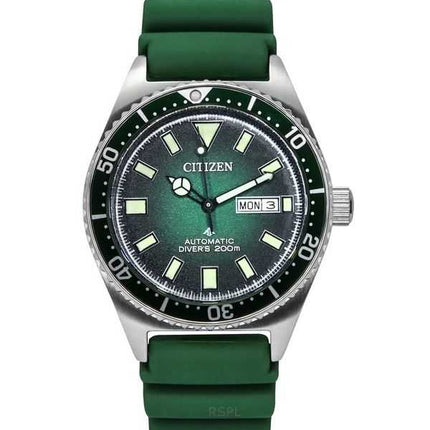 Orologio da uomo Citizen Promaster con cinturino in poliuretano e quadrante verde, automatico, subacqueo NY0121-09X 200M