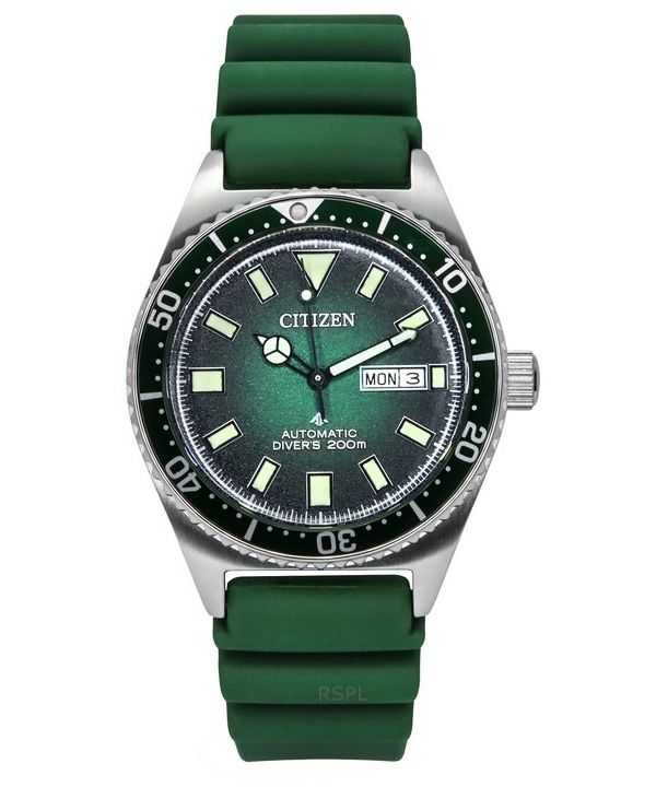 Orologio da uomo Citizen Promaster con cinturino in poliuretano e quadrante verde, automatico, subacqueo NY0121-09X 200M