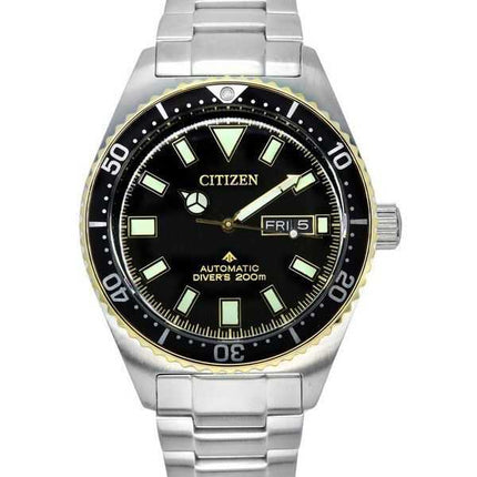Orologio da uomo Citizen Promaster Marine in acciaio inossidabile quadrante nero automatico Diver NY0125-83E 200M