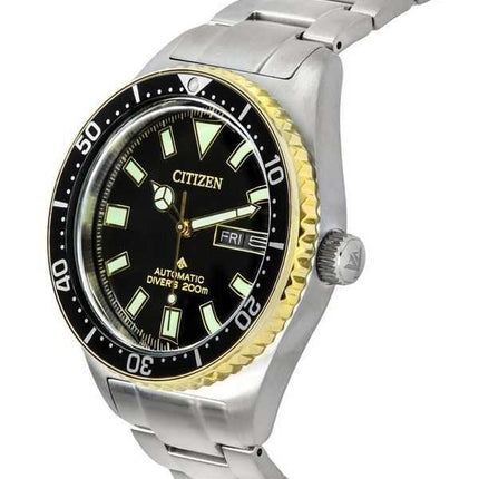 Orologio da uomo Citizen Promaster Marine in acciaio inossidabile quadrante nero automatico Diver NY0125-83E 200M