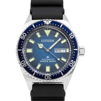 Orologio da uomo Citizen Promaster con cinturino in gomma e quadrante blu, automatico, subacqueo NY0129-07L 200M