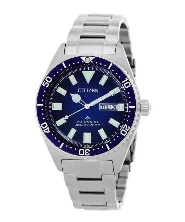 Orologio da uomo Citizen Promaster Mechanical in acciaio inossidabile con quadrante blu automatico subacqueo NY0129-58L 200M