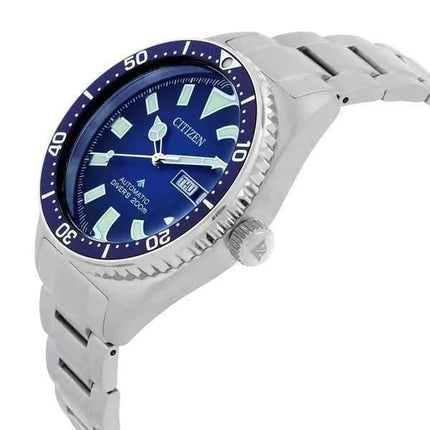 Orologio da uomo Citizen Promaster Mechanical in acciaio inossidabile con quadrante blu automatico subacqueo NY0129-58L 200M