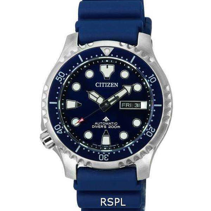 Orologio da uomo Citizen Promaster cinturino in silicone quadrante blu automatico subacqueo NY0141-10L 200M