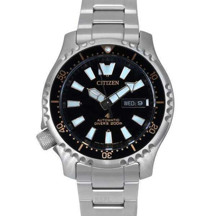 Orologio da uomo Citizen Promaster Marine Limited Edition quadrante nero automatico subacqueo NY0160-66E 200M con cinturino extr