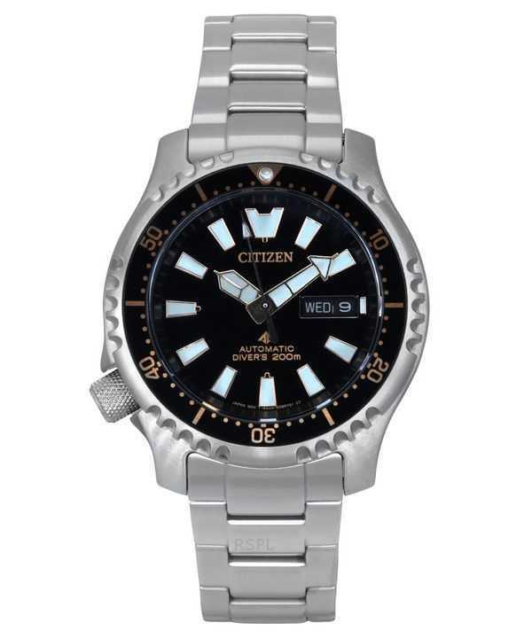 Orologio da uomo Citizen Promaster Marine Limited Edition quadrante nero automatico subacqueo NY0160-66E 200M con cinturino extr