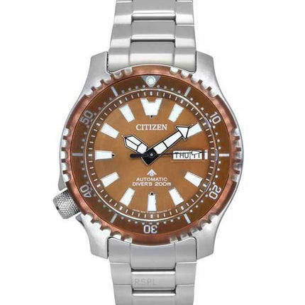Orologio da uomo Citizen Promaster Marine Limited Edition Copper Dial Automatic Diver&#39;s NY0164-65X 200M con cinturino extra
