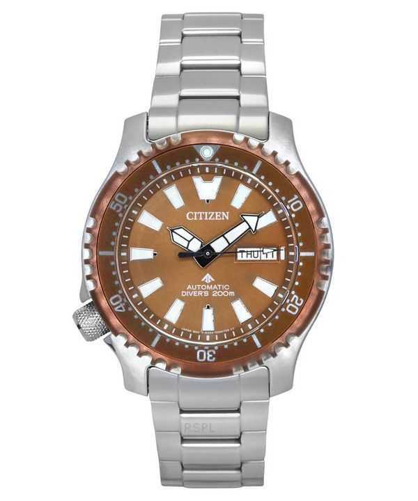 Orologio da uomo Citizen Promaster Marine Limited Edition Copper Dial Automatic Diver&#39;s NY0164-65X 200M con cinturino extra