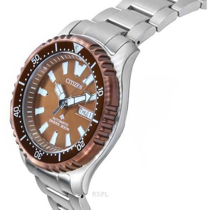 Orologio da uomo Citizen Promaster Marine Limited Edition Copper Dial Automatic Diver&#39;s NY0164-65X 200M con cinturino extra