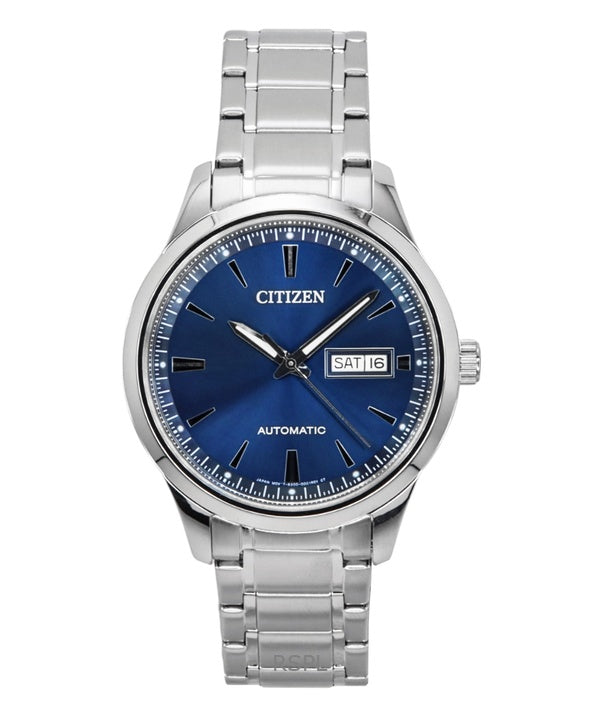 Orologio da uomo Citizen in acciaio inossidabile con quadrante blu automatico NY4058-79L