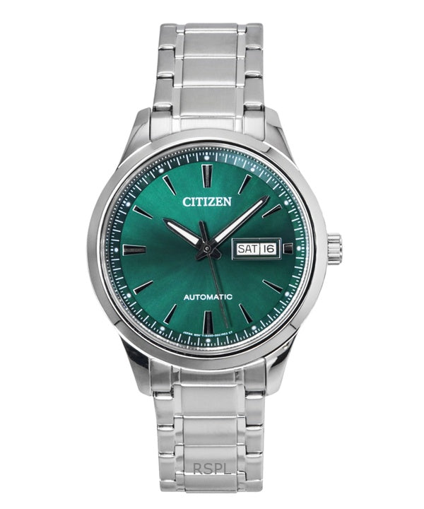 Orologio da uomo Citizen in acciaio inossidabile con quadrante verde automatico NY4058-79X