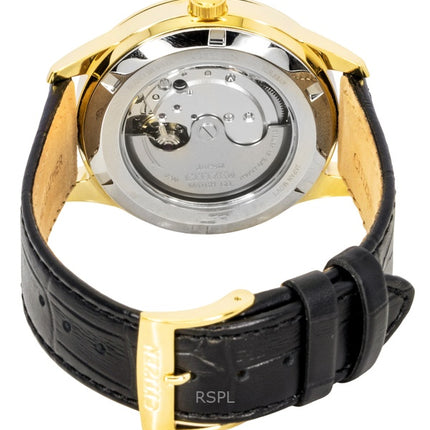 Orologio da uomo Citizen con cinturino in pelle e quadrante bianco automatico NY4059-09A