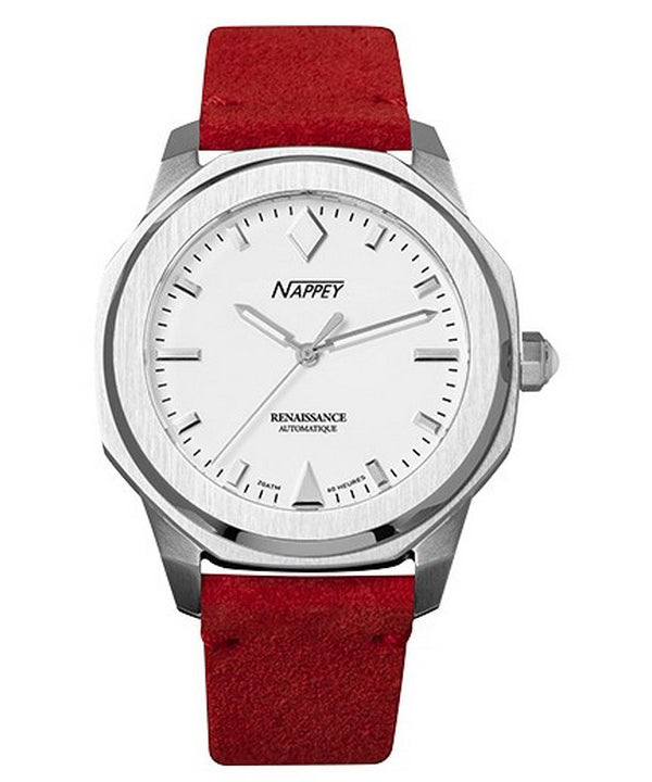 Orologio unisex Nappey Renaissance in acciaio e bianco automatico NY41-AD2M-3B6A 200M