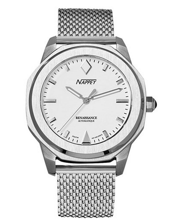 Orologio Nappey Renaissance Acciaio e Milanese Bianco Automatico NY41-AD2M-6B2AA 200M Unisex