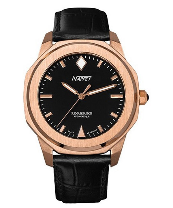 Orologio Nappey Renaissance in oro rosa e bianco automatico NY41-BD2M-1B3A 200M unisex