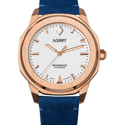 Orologio Nappey Renaissance in oro rosa e bianco milanese automatico NY41-BD2M-6B9A 200M unisex