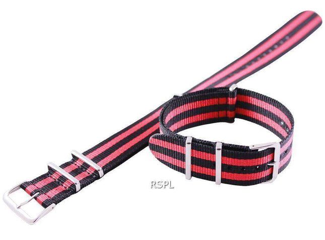 Rapporto Cinturino Nato Rosso E Nero 22mm
