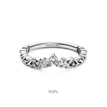 Anello Pandora Regal Swirl Tiara con zirconi cubici trasparenti P-192232C01-54 da donna