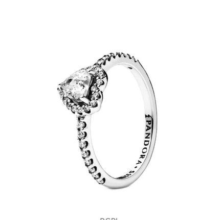 Anello Pandora Elevated Heart con zirconi cubici trasparenti P-198421C01-54 da donna
