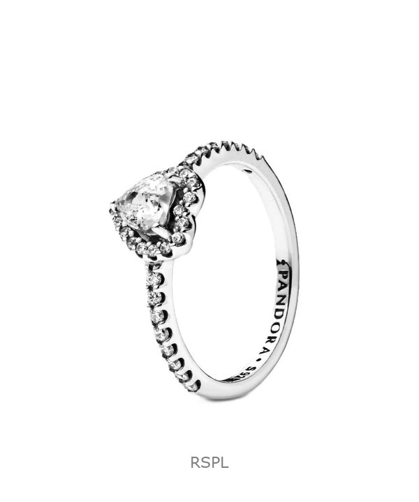 Anello Pandora Elevated Heart con zirconi cubici trasparenti P-198421C01-54 da donna