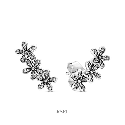 Orecchini a bottone Pandora Daisy Flower con zirconi cubici trasparenti P-290744CZ da donna