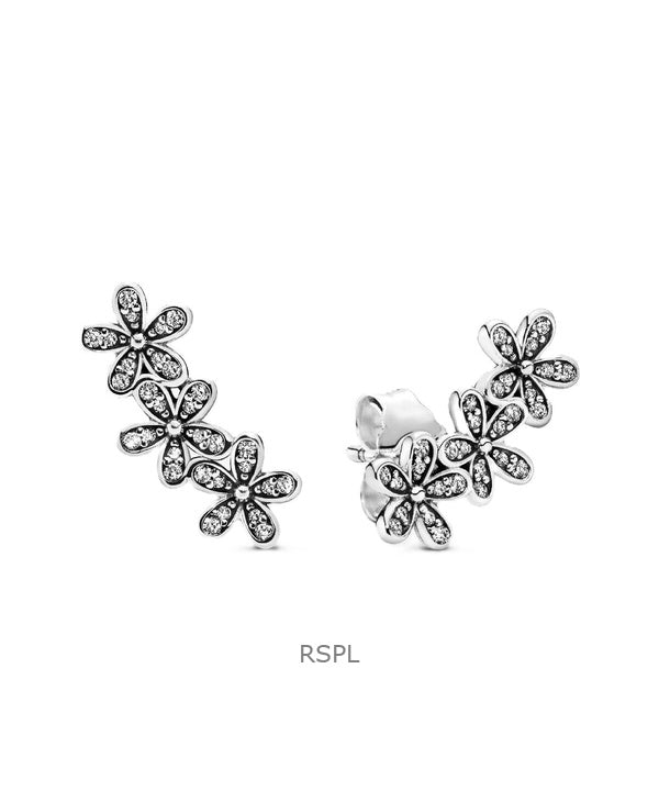 Orecchini a bottone Pandora Daisy Flower con zirconi cubici trasparenti P-290744CZ da donna