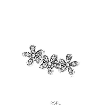 Orecchini a bottone Pandora Daisy Flower con zirconi cubici trasparenti P-290744CZ da donna