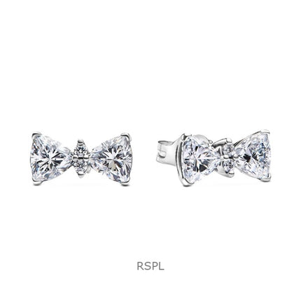Orecchini a bottone Pandora Sparkling Bow con zirconia cubica trasparente P-293506C01 da donna