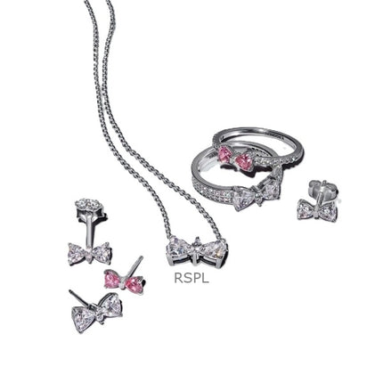 Orecchini a bottone Pandora Sparkling Bow con zirconia cubica trasparente P-293506C01 da donna