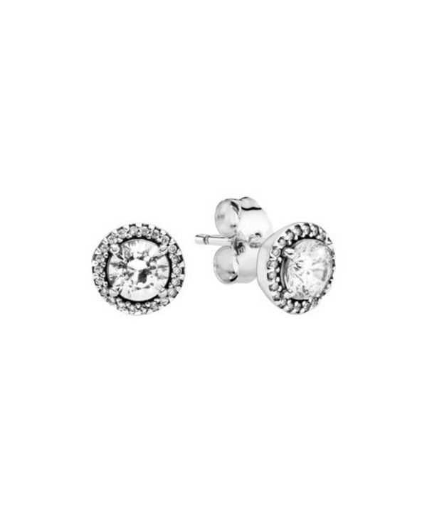 Orecchini a bottone Pandora Timeless in argento con zirconi cubici trasparenti 296272CZ per donna