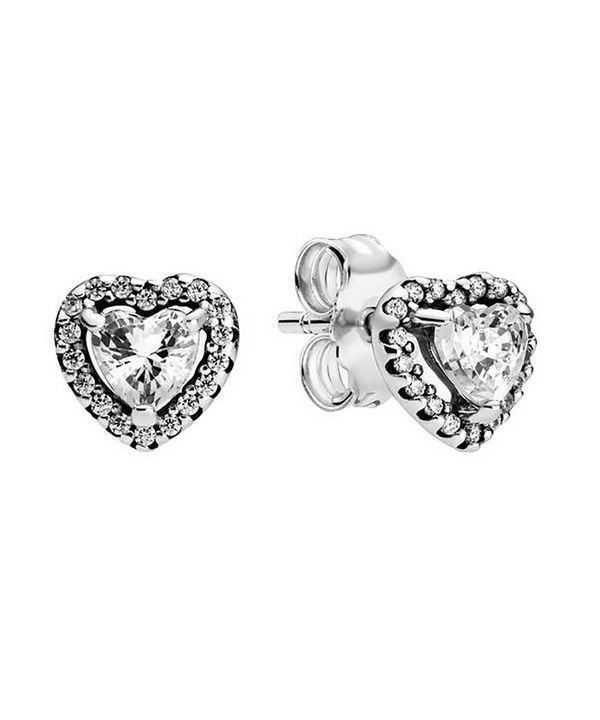 Orecchini a bottone Pandora Elevated Heart 298427C01 per donna