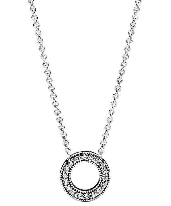 Collana con logo Pandora Pave Circle Collier 397436CZ-45 per donna