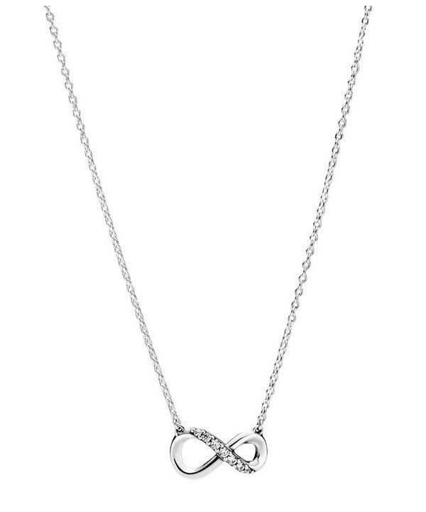 Pandora Moments Infinity Sterling Silver Collier Collana con Zirconia Cubica Trasparente 398821C01-50 per Donna