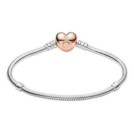 Pandora Moments Bracciale a catena a serpente con chiusura a cuore 580719-17 per donna