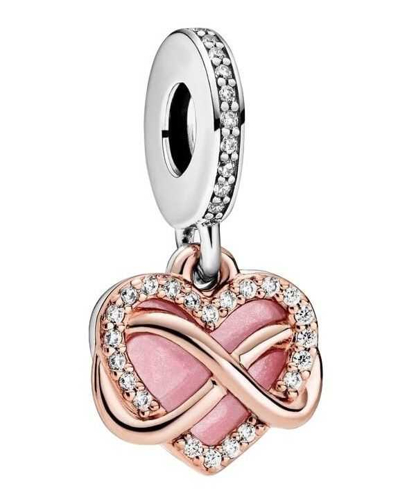 Pandora Charm pendente a forma di cuore infinito scintillante con zirconia cubica trasparente 788878C01 per donna