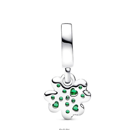 Pandora Moments - Ciondolo pendente a forma di quadrifoglio con cristalli verdi P-792751C01 da donna