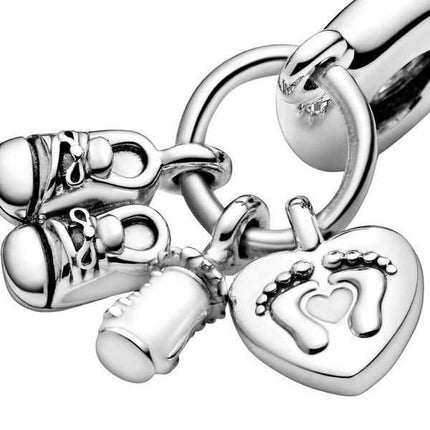 Charm pendente Pandora Baby Bottle and Shoes 798106CZ per donna