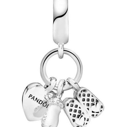 Charm pendente Pandora Baby Bottle and Shoes 798106CZ per donna