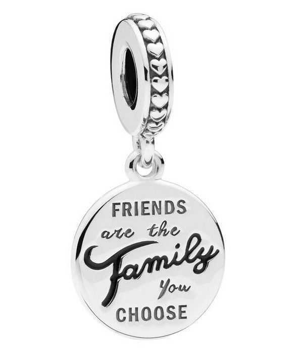Pandora Friends Are Family Ciondolo con smalto nero 798124EN16 per donna