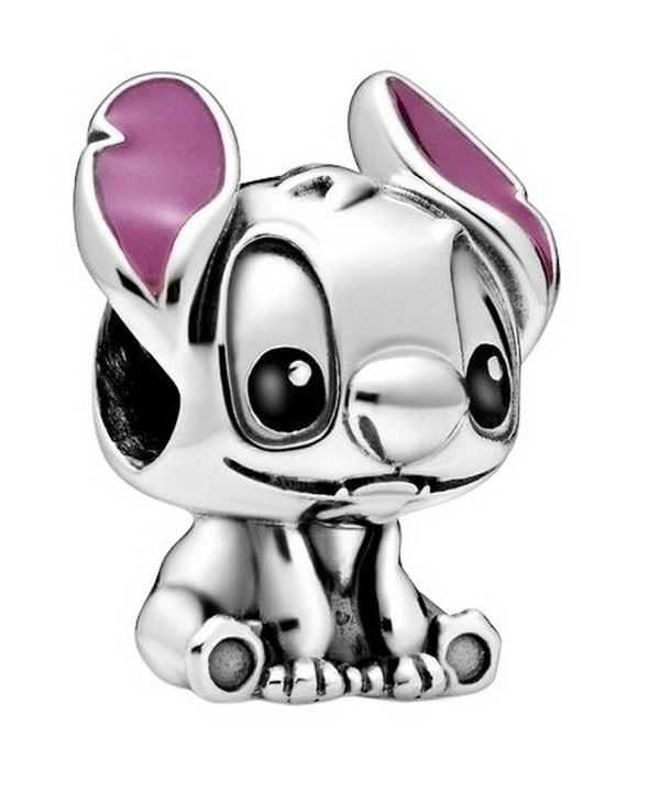 Pandora Disney Lilo e Stitch Charm in argento con smalto nero e viola 798844C01 per donna