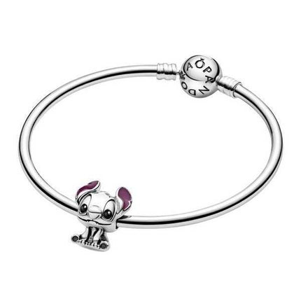 Pandora Disney Lilo e Stitch Charm in argento con smalto nero e viola 798844C01 per donna