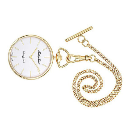Orologio da tasca unisex Mathey-Tissot in acciaio inossidabile color oro con quadrante bianco al quarzo P2PI