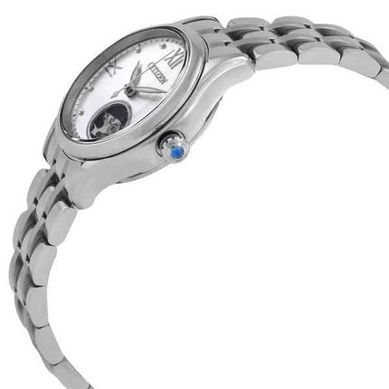Orologio da donna automatico Citizen Luna in acciaio inossidabile a cuore aperto con quadrante argentato PR1040-88A