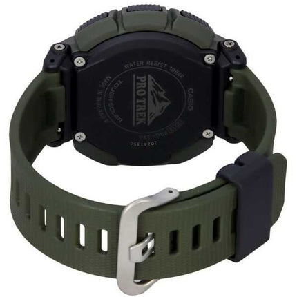 Orologio da uomo Casio Pro Trek digitale verde con cinturino in resina a base biologica Tough Solar PRG-340-3 100M