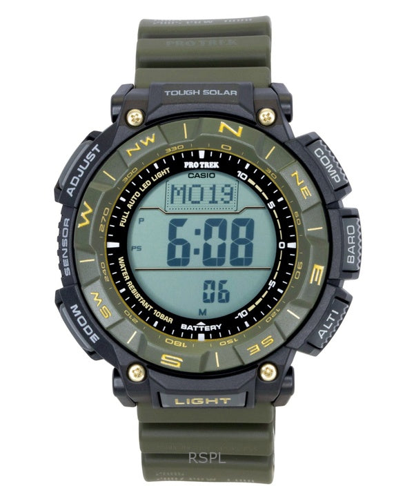 Orologio da uomo Casio Pro Trek Digital Bio-Based Resin Strap Solar PRG-340ANS-3 100M