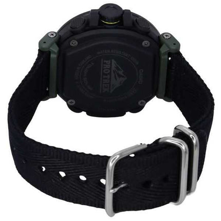 Orologio da uomo Casio ProTrek analogico digitale in resina e tessuto a base biologica quadrante verde solare PRG-601YB-3 100M