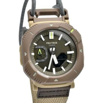 Casio Pro Trek Analog Digital Smartphone Link Cinturino in tessuto Quadrante verde Tough Solar PRJ-B001B-5 100M Orologio unisex