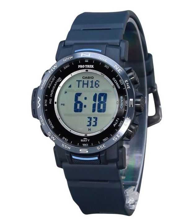 Casio ProTrek Climber Line Digital Blue Bio Based Resin Tough Solar PRW-35Y-2 Orologio da uomo 100M